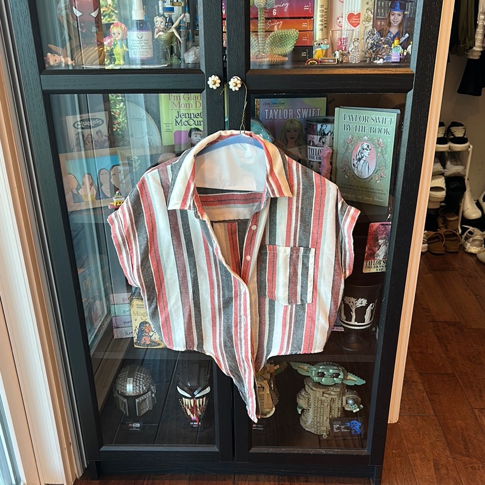 Striped Short Sleeve Button-Up Shirt